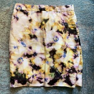 Gorgeous dyed linen and silk J. Crew pencil skirt size 4